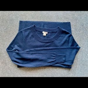 JCREW Navy Merino Wool Sweater